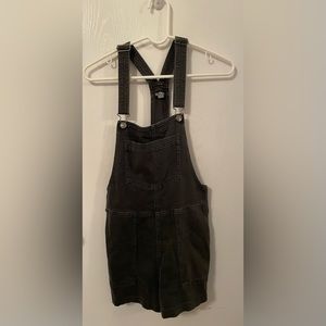 Black Denim Overalls (shorts)